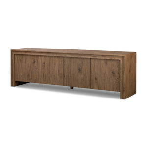 Chalmers Media Console In Weathered Oak Veneer