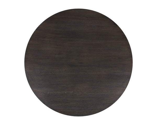 ELINA DINING TABLE - ROUND - BROWN OAK - 54"