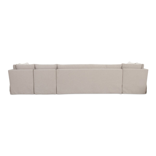 Moe's Fable Slipcover U-Shape Dining Banquette 154" Beige