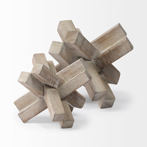 Vega II (Large) 7L x 7W Natural Wood Jack Object