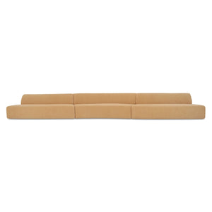 Naomi 3 Piece Wave Modular Sectional in Golden Yellow