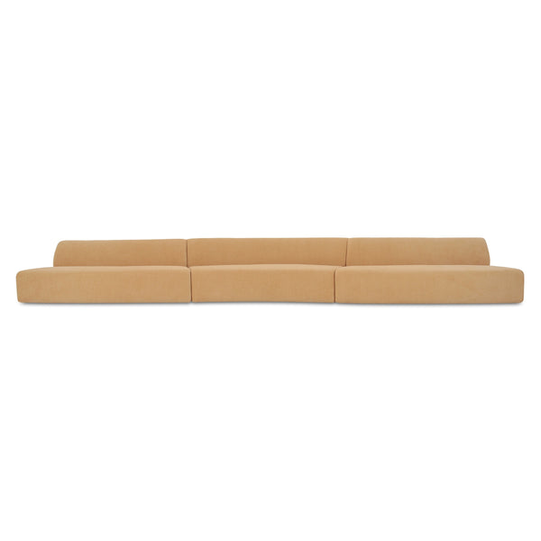 Naomi 3 Piece Wave Modular Sectional in Golden Yellow