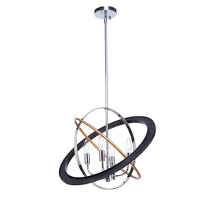 Cosmic CL15114 Chandelier in Dark Bronze, Chrome, Satin Brass