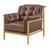 Larry Faux Leather Tufted Accent Arm Chair, Casa Brown