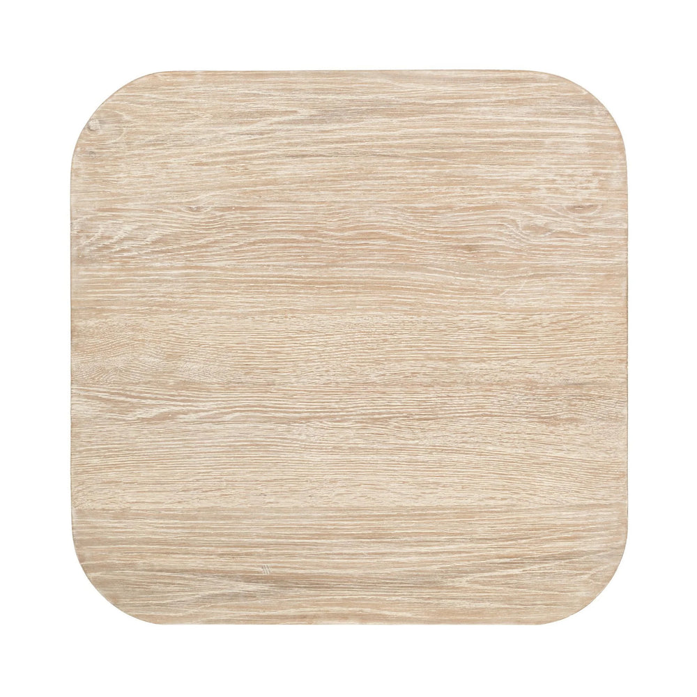 Vander Solid Wood Square End Table in Cream Washed