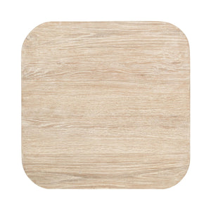 Vander Solid Wood Square End Table in Cream Washed