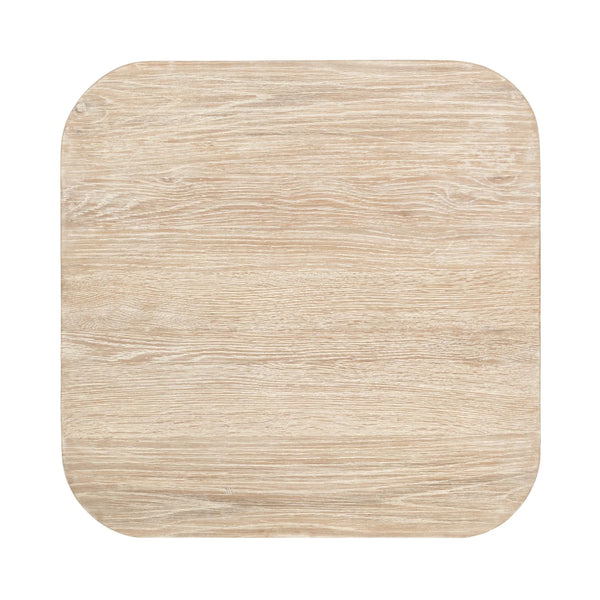 Vander Solid Wood Square End Table in Cream Washed