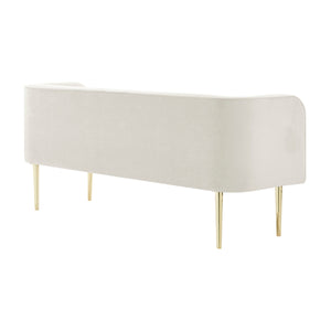 Marsha KD Velvet Bench, Dainty Cream
