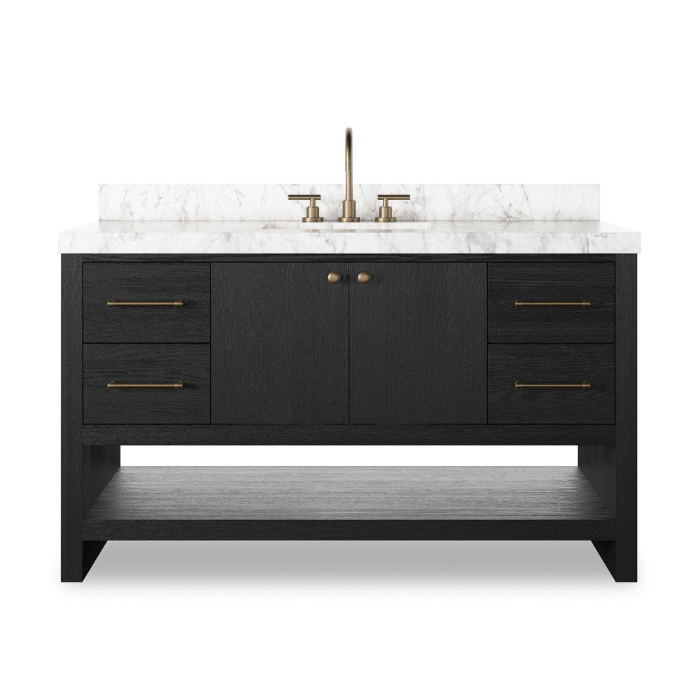Anthem Single Wide Vanity - Black Wash Oak Veneer