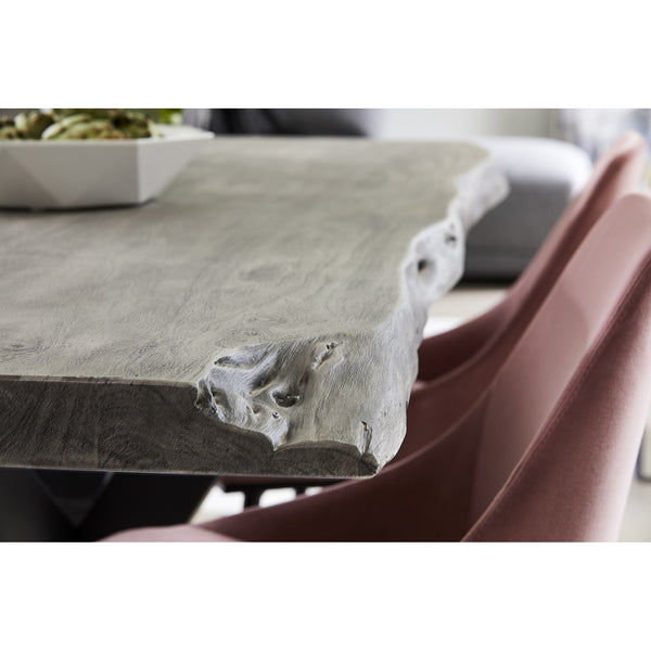 Edge Small Grey Dining Table with Iron Base