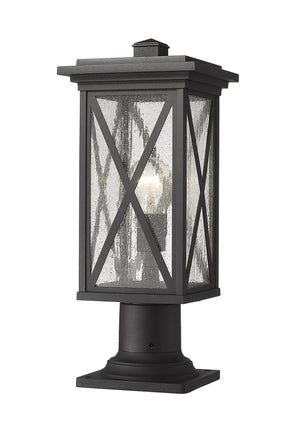 Brookside 1 Light Outdoor Pier Mounted Fixture in Black Finish