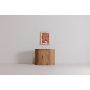 Moe's Theo Natural Oak Curved Cabinet