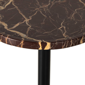 Viola Accent Table In Merlot Marble