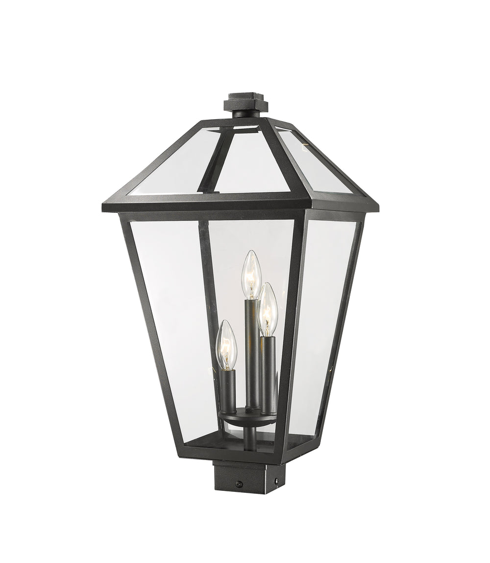 Talbot 3 Light Outdoor Post Mount Fixture in Black Finish