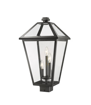 Talbot 3 Light Outdoor Post Mount Fixture in Black Finish