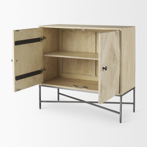 Hogarth 36.0L x 16.0W x 34.0H 2 Door Blonde Wood Accent Cabinet