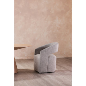 Moe's Barrow Rolling Dining Chair in Grey Storm
