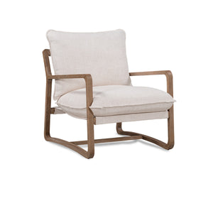 Mariah Upholstered Accent Chair with Wood Frame - Natural