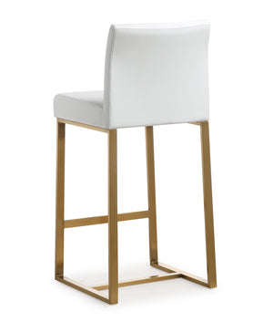 Denmark White Gold Steel Counter Stool (Set of 2)