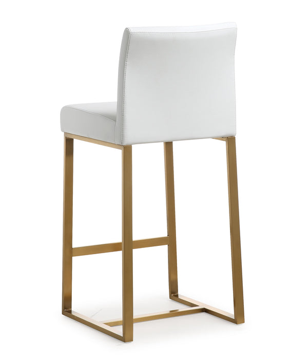 Denmark White Gold Steel Counter Stool (Set of 2)