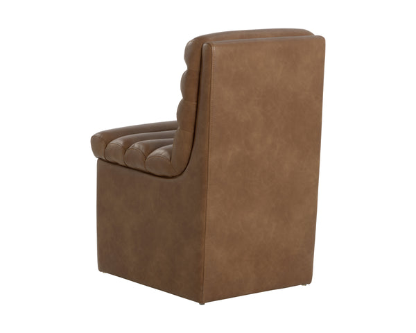 NORM WHEELED DINING CHAIR - COPLEY COGNAC