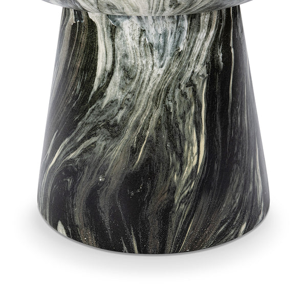 Merz Green Outdoor Round Stool with Marble Design