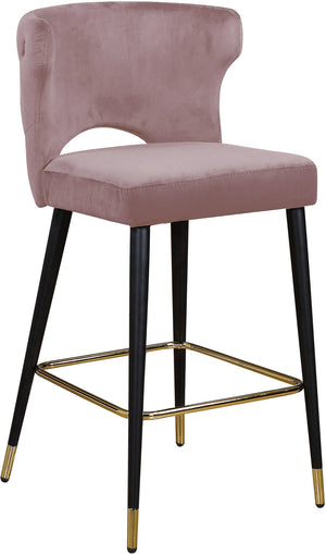 Allan Stool In Pink Velvet