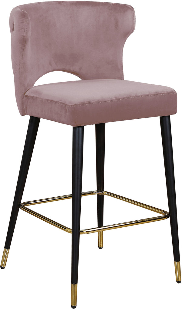 Allan Stool In Pink Velvet