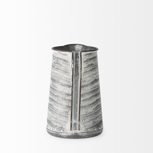 Serena I 8H Small Gray/White Textured Metal Jug