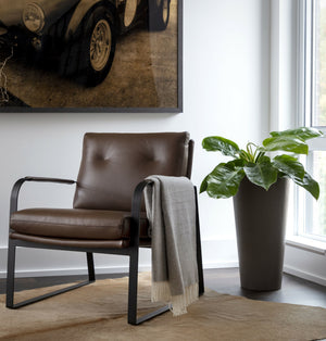 STERLING LOUNGE CHAIR - MISSOURI MAHOGANY LEATHER