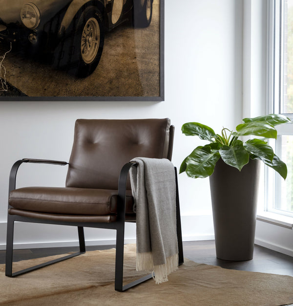 STERLING LOUNGE CHAIR - MISSOURI MAHOGANY LEATHER