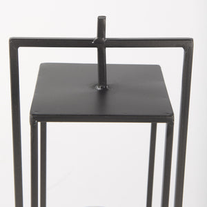 Albus II Small Black Metal Rectangular Table Candle Holder