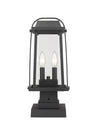 Millworks 2 Light Outdoor Pier Mounted Fixture in Black Finish