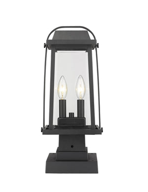 Millworks 2 Light Outdoor Pier Mounted Fixture in Black Finish