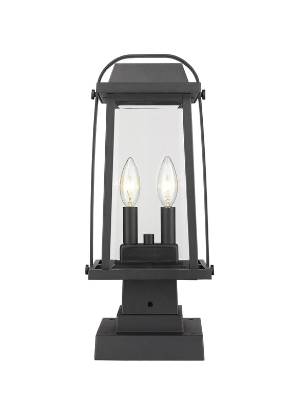 Millworks 2 Light Outdoor Pier Mounted Fixture in Black Finish
