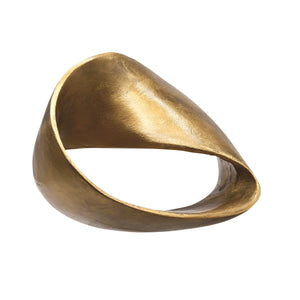 LARGE ABSTRACT METAL SCULPTURE IN TEXTURED BRASS