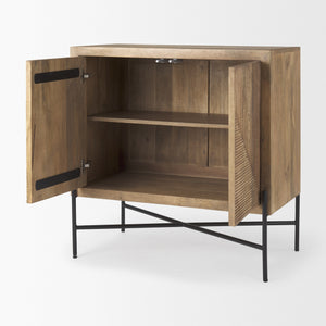 Cairo 36.0L x 19.5W x 36.0H 2 Door Wood and Metal Cabinet