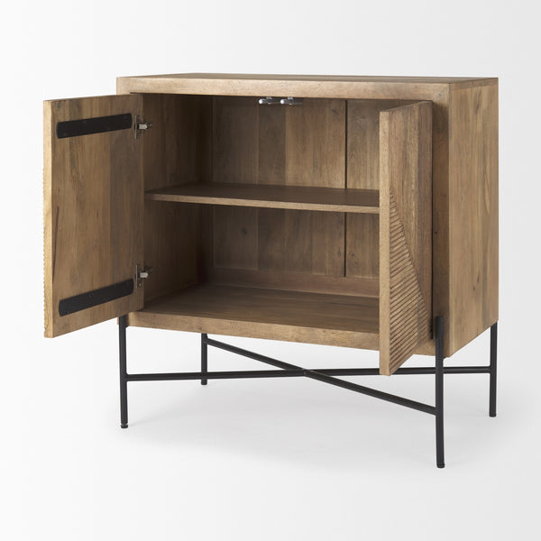 Cairo 36.0L x 19.5W x 36.0H 2 Door Wood and Metal Cabinet