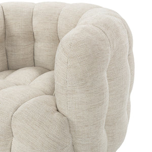 Walter Swivel Chair with Biscuit Tufting - Flax