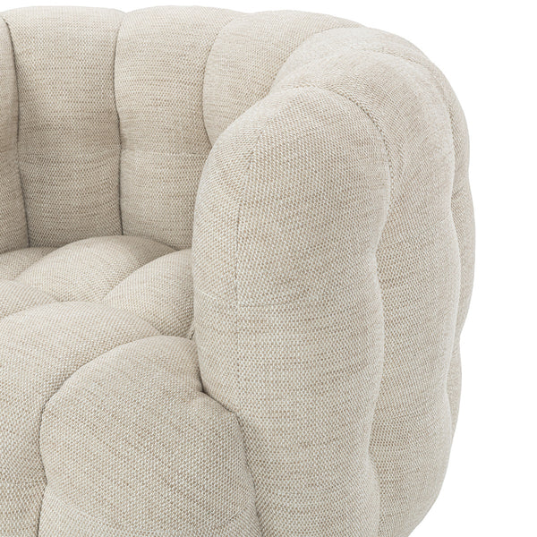 Walter Swivel Chair with Biscuit Tufting - Flax