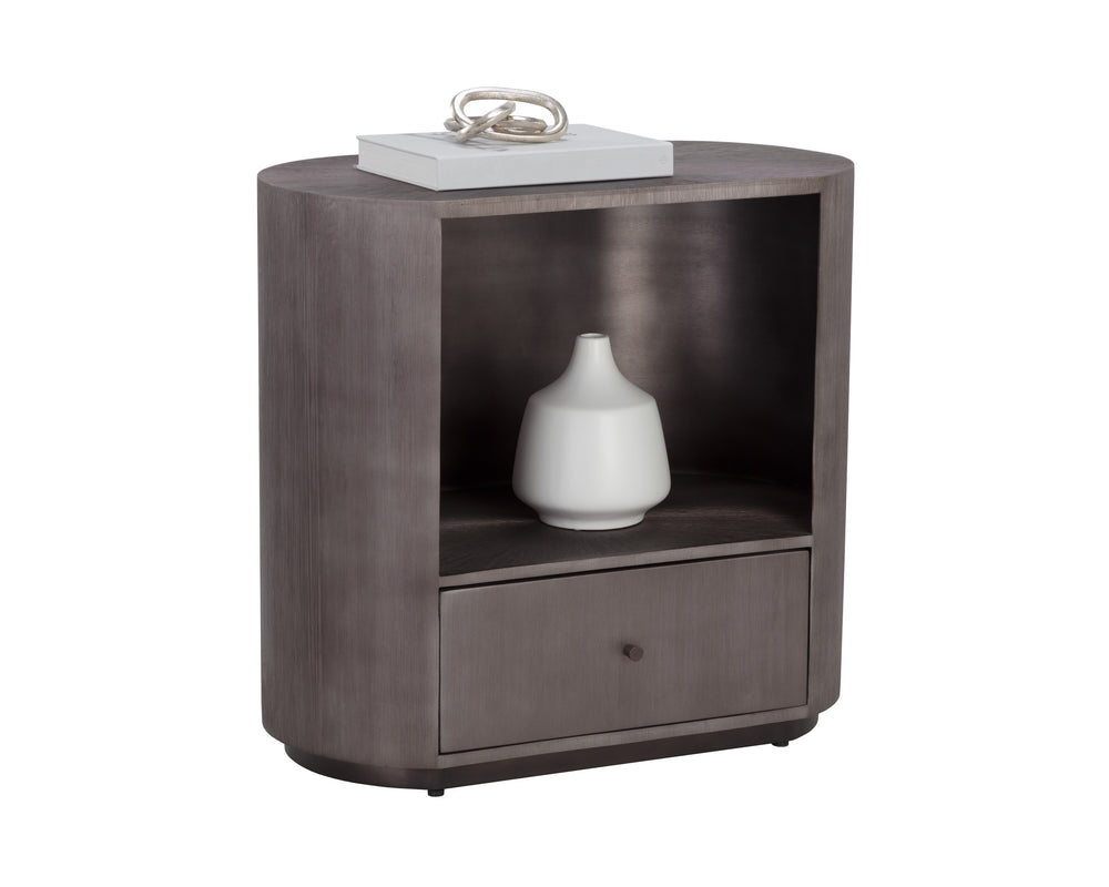 SIENA NIGHTSTAND - OVAL - GUNMETAL
