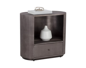 SIENA NIGHTSTAND - OVAL - GUNMETAL