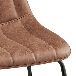 Robert KD PU Dining Side Chair, Umber Brown