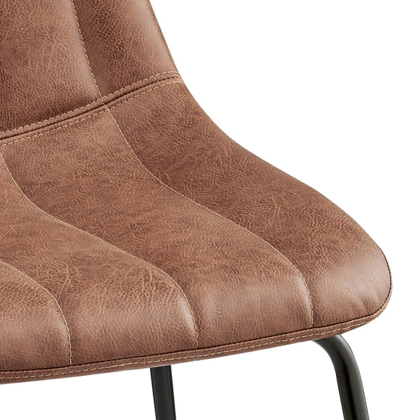 Robert KD PU Dining Side Chair, Umber Brown