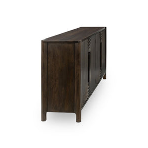 Colson Solid Wood 4Dr Cabinet - Dark Brown