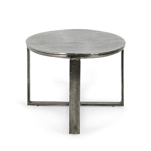 Flores Cast Aluminum Oval Coffee Table - Nickle