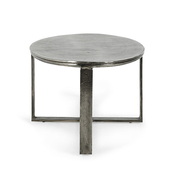 Flores Cast Aluminum Oval Coffee Table - Nickle
