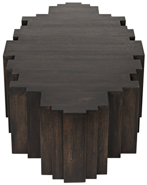 Royce Ebony Walnut Coffee Table in Walnut and Veneer Finish