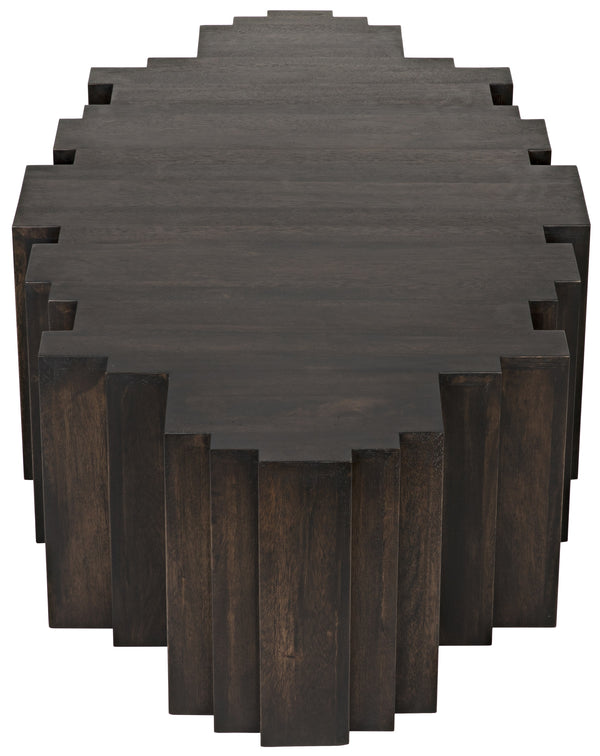 Royce Ebony Walnut Coffee Table in Walnut and Veneer Finish