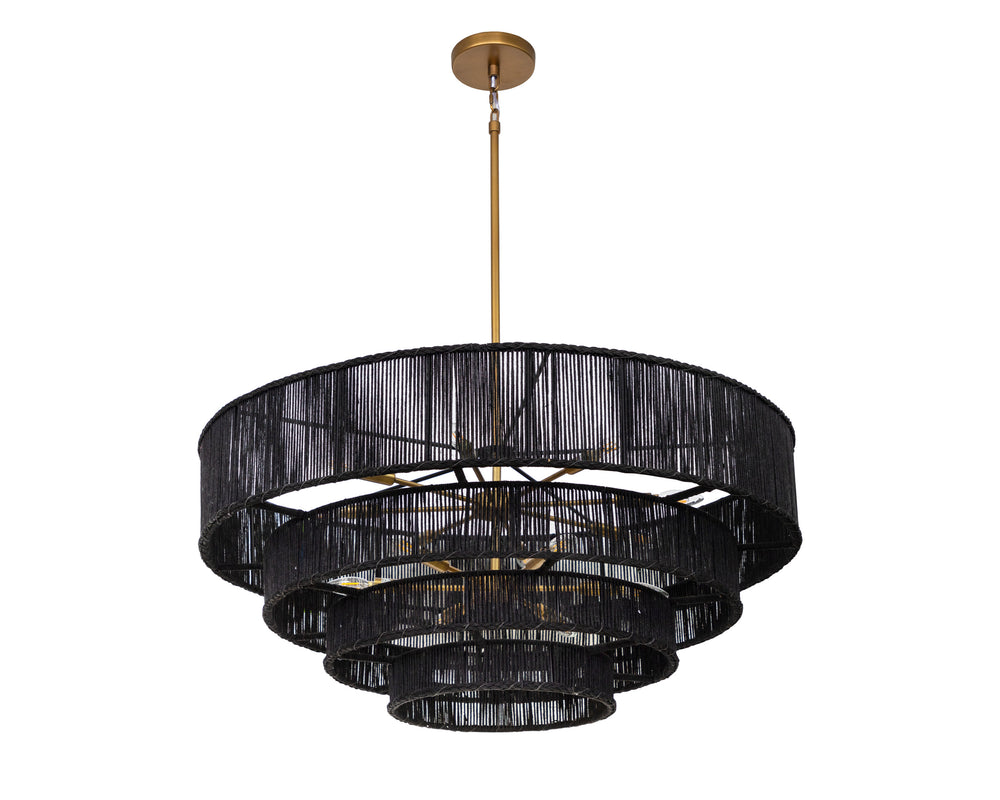 LUMINA CHANDELIER - BLACK JUTE